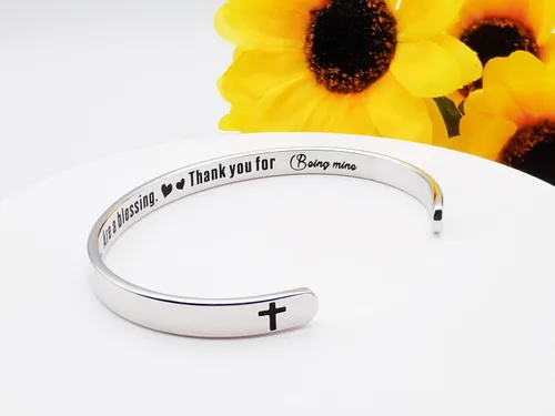 Miniatura 265 de Pulseras inspiradoras para mujer, joyería de acero inoxidable, con refranes, pulsera motivacional con mensaje oculto, pulseras grabadas para mejor