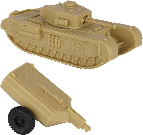 BMC CTS WW2 British Churchill Tanque de cocodrilo - Tan 1:38 plástico Reino Unido Ejército Vehículo Bronceado