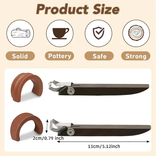 Miniatura 2 de Therwen 2 piezas de raspador de esculturas herramienta de tallado de cerámica con forma de mango de taza de cerámica, herramienta extrusora
