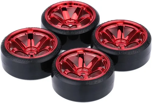 Miniatura 10 de GoolRC Juego de 4 neumáticos de automóvil de deriva 1/10 para Traxxas HSP Tamiya HPI Kyosho On-Road Drifting Car (negro)