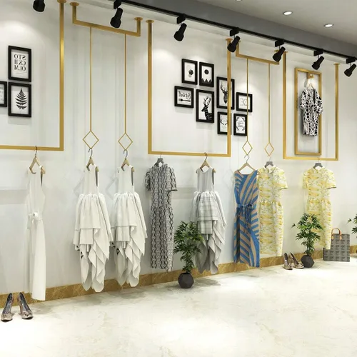 Miniatura 5 de Tienda de ropa simple montado en la pared, estantes de ropa colgantes de ventana, estante en forma de U, organización de vestidos de novia, toallero