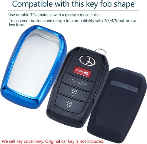 Miniatura 4 de Funda protectora para llave de coche para Toyota Rav4 Highlander 4Runner Tacoma Tundra Corolla Camry
