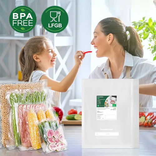Miniatura 7 de Bonsenkitchen Bolsas selladoras al vacío precortadas, bolsas de sellado de alimentos de 100 galones, 11 x 16 pulgadas, grado alimenticio, sin BPA