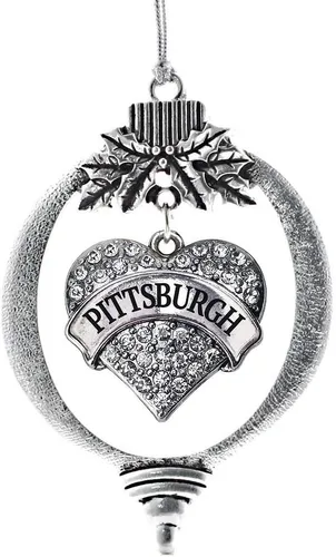 Miniatura 207 de Inspired Silver Adornos festivos de dije de corazón pave de plata con circonitas cúbicas