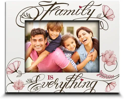 BELLA BUSTA - Marco de fotos Family Is Everything: regalo para mamá, papá, abuela, abuelo, abuelos, impresión UV (5 x 7 pulgadas, horizontal)