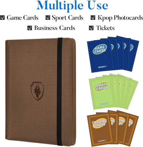 Miniatura 3 de Fabmaker - Carpeta de tarjetas prémium con 9 bolsillos para 360 tarjetas, carpeta de tarjetas coleccionables de poliuretano resistente, álbum