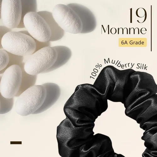 Miniatura 2 de ZIMASILK Coleteros para el cabello 100% seda de morera, 19 Momme elásticos de seda para mujeres y niñas, suaves sin tirones