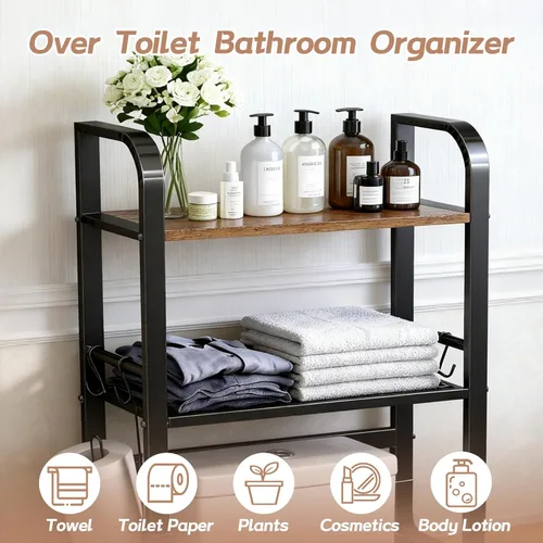 Miniatura 4 de Riel de seguridad para inodoro con almacenamiento, asas de inodoro ajustables para ancianos y personas mayores, accesorios de baño