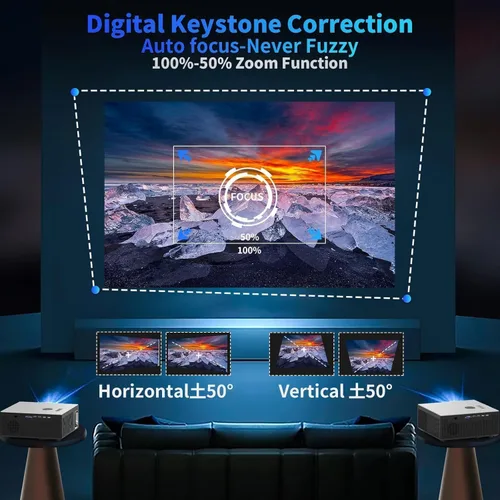 Miniatura 4 de Proyector 2200 ANSI 4K FHD con WIFI Bluetooth, enfoque automático inteligente, ARC, altavoz DoIby Audio de 30 W, PPT, proyector de cine en casa