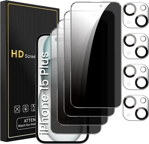 Miniatura 17 de Romkasi Paquete de 3 protectores de pantalla de privacidad para iPhone 11 de 6.1 pulgadas con 3 protectores de lente de cámara, película de vidrio