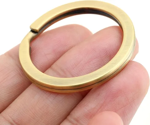 Miniatura 16 de CRAFTMEMORE Llaveros de calidad, anillos planos de metal divididos para llaves de automóvil, accesorios de bricolaje, artesanía en cuero, 10 piezas