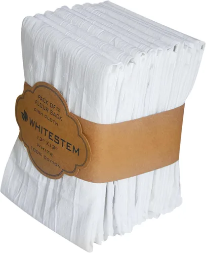 Miniatura 22 de Toallas de saco de harina, toalla de té para manualidades, toalla de cocina, toallas de secado de platos, toalla de algodón en blanco para bordado