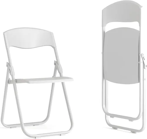 Miniatura 22 de Flash Furniture HERCULES Series - Silla plegable de plástico negro resistente de 500 libras con soportes integrados