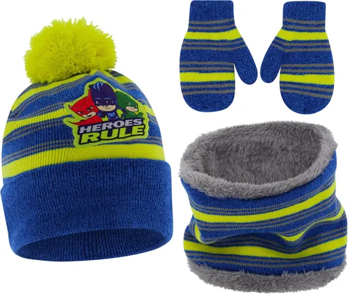 PJ Masks Conjunto de sombrero, bufanda y mitones de invierno para niños de 2 a 4 años o sombrero, bufandas y guantes para niños de 4 a 7 años