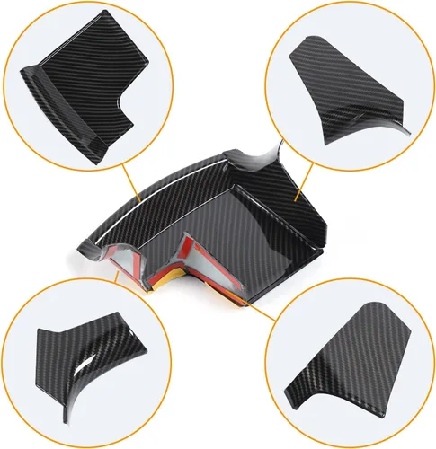 Miniatura 5 de JeCar Accesorios interiores Consola central Cambio de marchas frontal Panel de almacenamiento para Dodge Charger 2011-2020, fibra de carbono, 4