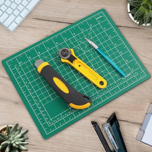 Miniatura 5 de DIYSELF Alfombrilla de corte de 8 x 6 pulgadas, alfombrilla de corte autorreparable, alfombrillas de corte rotativas A5 para manualidades, proyectos