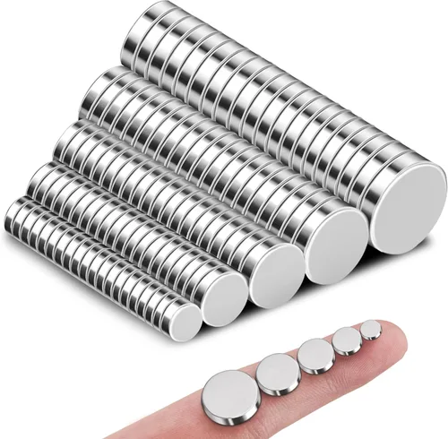 Miniatura 9 de SMARTAKE 100 imanes para refrigerador, imanes redondos pequeños de 0.39 x 0.08 pulgadas, imanes de neodimio multiusos de alta calidad para nevera