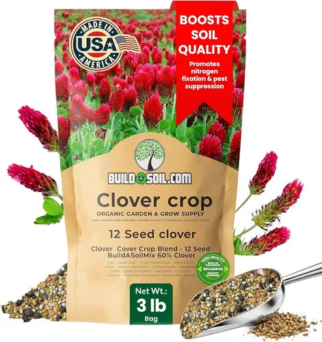 Miniatura 10 de BuildASoil Mezcla de semillas de cobertura sin colada de trébol 12 especies Semillas premium de trébol para césped - Cultivo de cobertura amigable