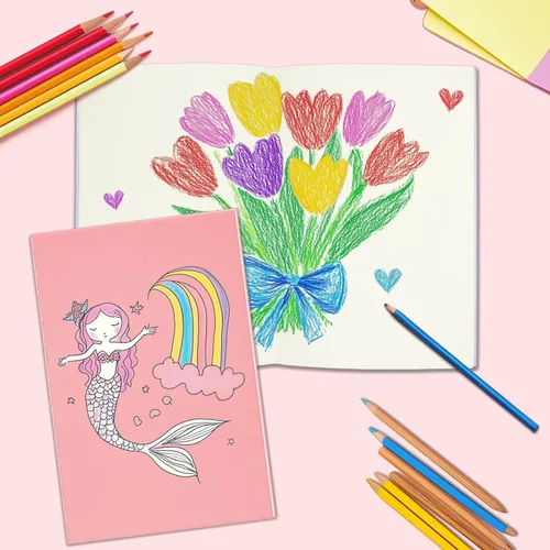 Miniatura 2 de Paquete de 24 libros en blanco para niños - 5.5" x 8.3", 60 páginas - Diarios pequeños al por mayor, cuadernos para niñas para dibujar y escribir