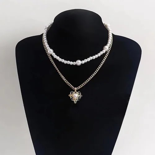 Miniatura 6 de Collares de perlas, collares en capas, collares delicados para mujer, juego de collar de oro