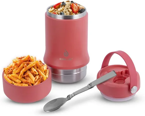 Miniatura 10 de Ideus Termo de sopa con cuchara plegable y cuenco de 20 onzas, lonchera Bento todo en uno aislada de acero inoxidable a prueba de fugas, contenedor