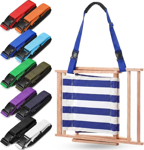 Miniatura 25 de Sanwuta Correa de transporte ajustable para silla de playa, correas para silla de camping, plegables, para playa, mochilero, bicicletas plegables