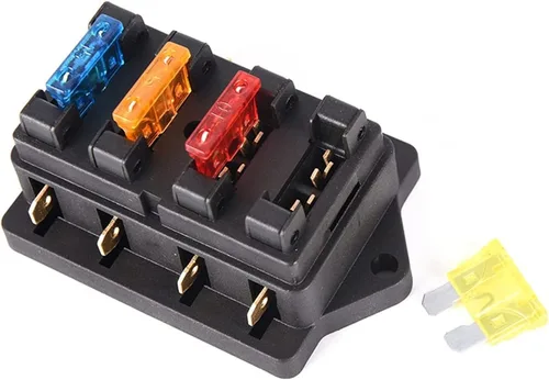 Miniatura 6 de Coche 4 vías circuito estándar ATO hoja fusibles bloque titular 12V/24V+4 vías fusible