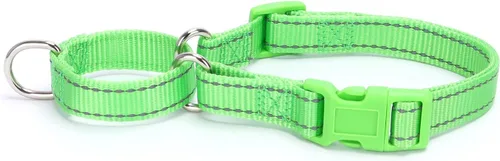 Miniatura 9 de Serijoars Martingale - Collar para perro, collar ajustable de nailon para entrenamiento, collar martingala reflectante para perros pequeños, Negro