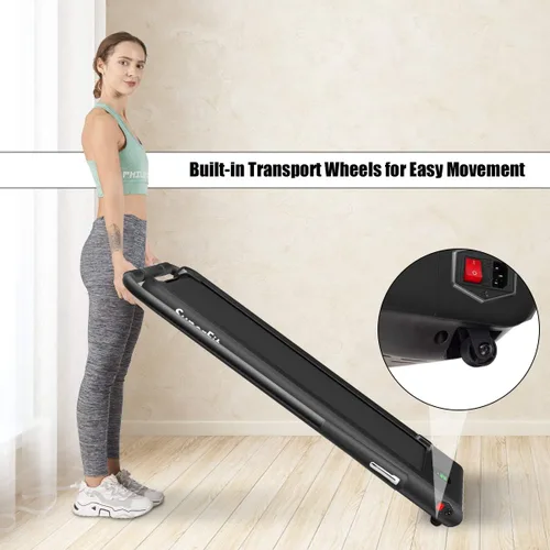 Miniatura 9 de GYMAX - Alfombrilla de caminar, 2 en 1, instalación gratuita, debajo del escritorio, caminadora con aplicación inteligente, control remoto