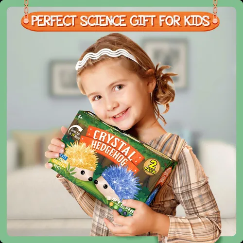 Miniatura 2 de Kit de Cultivo de Cristales - 2 Erizos de Colores Vibrantes para Cultivar - Kits de Ciencia para Niños de 6-8 Años, Excelentes Juguetes de Regalo