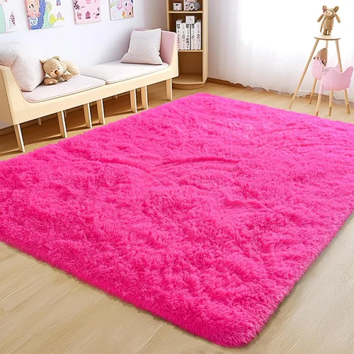 Miniatura 60 de Awaytail Alfombra Esponjosa Lavable 2x3 Pies, Pura Negra Alfombra para Silla de Escritorio Antideslizante, Alfombra Supersuave para Niños