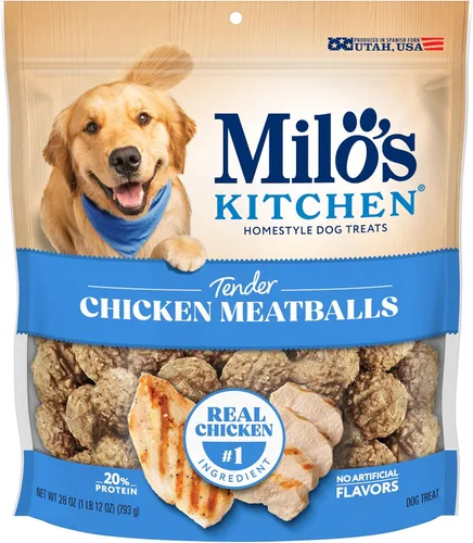 Miniatura 12 de Milo's Kitchen Homestyle - Golosinas para perros, rebanadas de salchicha de pollo y manzana, 18 onzas, altas en proteínas, sin sabores artificiales
