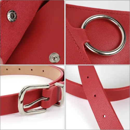 Miniatura 4 de Danse Jupe - Riñonera de piel sintética para mujer, diseño de cinturón, B1 - Rojo, talla única