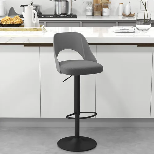 Miniatura 21 de civama Juego de 2 taburetes de bar para encimera de cocina, altura del asiento ajustable de 25 a 33 pulgadas, sillas de isla giratorias tapizadas