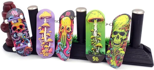 Miniatura 5 de SPITBOARDS® Diapasón de 34 mm - Madera Real (5 Capas) Forma Clásica de Popsicle Callejera - Tamaño: 34 x 96 mm - Diapasón Gráfico Único