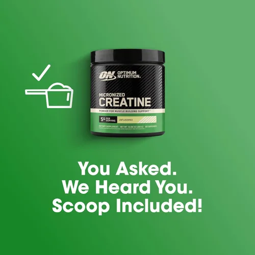 Miniatura 4 de Optimum Nutrition Creatina Micronizada Monohidrato en Polvo, Sin Sabor, 60 Porciones, 300 Gramos (El Embalaje Puede Variar)