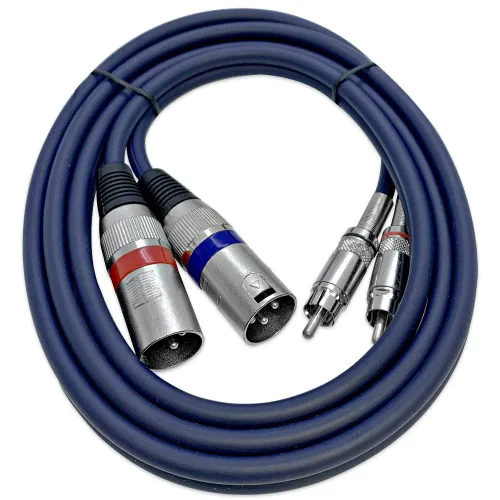 Miniatura 2 de Seismic Audio - SA-2RAXRM05 - Cable de conexión doble XLR a RCA de 5 pies, 2 XLR macho a 2 RCA macho, cable de conexión de interconexión estéreo