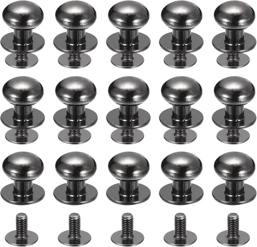 Miniatura 14 de uxcell Remaches de cabeza de bola de 0.157 pulgadas (0.157 in), tornillo trasero, paquete de 15 remaches de pezón de botón de cabeza redonda