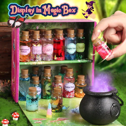 Miniatura 4 de wookidel Kit de manualidades mágicas de hadas para niños con 20 botellas de poción – Kit de manualidades para hacer pociones mágicas de hadas