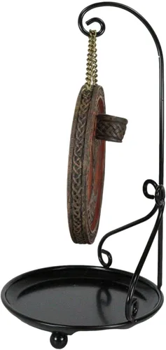 Miniatura 4 de Ebros Gift Nature Spirit Green Celtic Yggdrasil Árbol de la vida con raíces de nudos sagradas Redondo Medallón Disco de reflujo de incienso Soporte