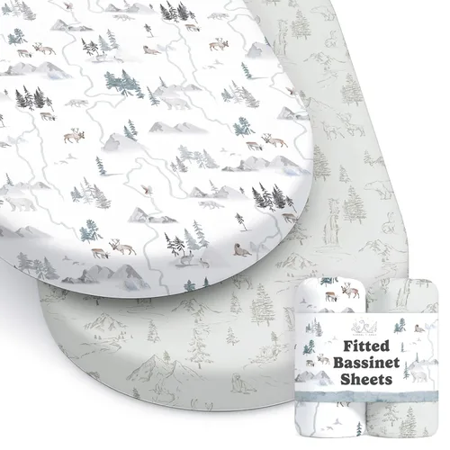 Miniatura 43 de Sábanas de cuna neutrales – Sábanas bajeras para cuna de bebé niña y niño – Paquete de 2 colchones estándar y niños pequeños – Mezcla de algodón