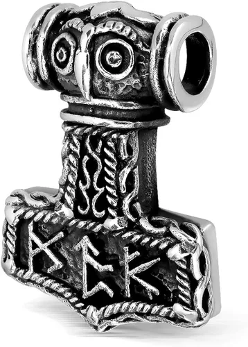Miniatura 3 de Plata de ley withlovesilver Viking amulet Norse WarriorMartillo de Thor Mjolnir colgante
