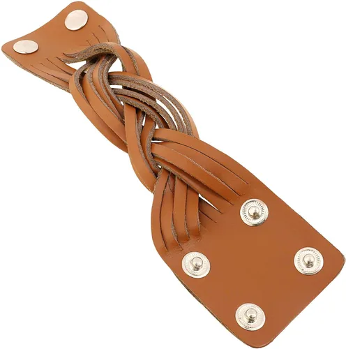 Miniatura 4 de Pulsera de piel indio café para hombrescapas Wrap pulsera de piel para hombre