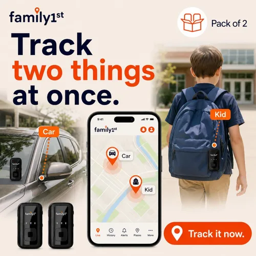 Miniatura 5 de Family1st Paquete compacto de rastreador GPS para vehículos, activos de automóviles y niños, seguimiento en tiempo real con aplicación, dispositivo