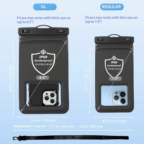Miniatura 7 de AiRunTech Funda flotante impermeable para teléfono, funda de doble sellado con protector de cordón para iPhone 17, 16, 15, 14, 13, 12 Pro Max, bolsa