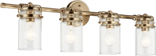 Miniatura 24 de Lámpara de pared Brinley de Kichler, para 1 foco y con pantalla de vidrio transparente, 45576OZ, 100watts, 120 volts Bronce antiguo