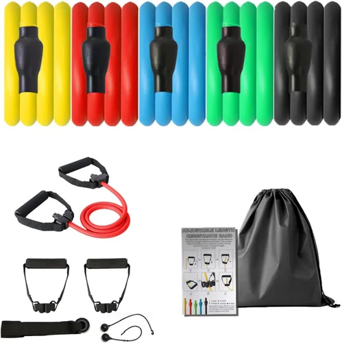 Miniatura 8 de Bandas de resistencia con asas, bandas de resistencia para ejercicio, bandas de entrenamiento con anclajes de puerta, longitud ajustable