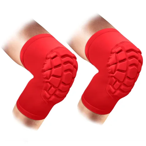 Miniatura 7 de Rodilleras de Lucha Libre Manga Corta para Rodilla, 2 Piezas Manga de Compresión para Rodilla para Fútbol Americano, Baloncesto, Voleibol Blanco