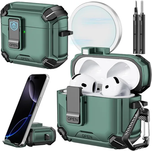Miniatura 20 de Inesore for AirPods Pro 3 Case (2025) with Phone Stand Design, Compatible with MagSafe, Auto-Locking Case Cover for Air Pods Pro 3rd with Cleaning