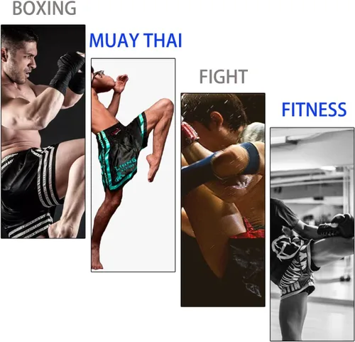 Miniatura 7 de Pantalones cortos de boxeo para mujer, pantalones cortos de entrenamiento de artes marciales mixtas para hombres, BJJ Muay Thai, pantalones cortos